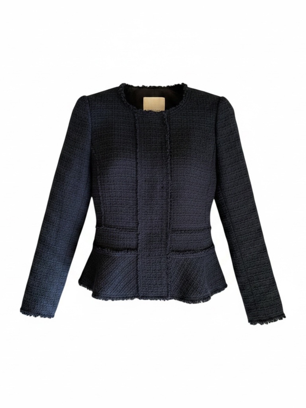 Rebecca Taylor Structured Black Tweed Peplum Jacket, Size 6